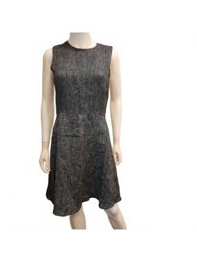 Theory Grey and black sleeveless A-line linen blend size 6